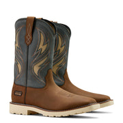 Ariat Men's Activator VentTek Work Boot, Wide Square Toe, Pull-On, Water Resistant, Slip-Resistant Sole, Alamo Brown/Stone Grey, Size 10