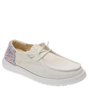 HEYDUDE Wendy Funk Surf Baja Casual Shoes for Ladies - Ivory/Multi - 10M