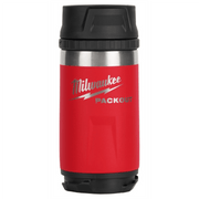 Milwaukee PACKOUT 12oz Insulated Beverage Bottle with Sip Lid, Red, Stainless Steel, Double Wall Vacuum Insulation, 48-22-8391R