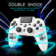 YUOY LBS Wireless Video Game Controller Compatible with P4, P4 Slim, P4 Pro, Windows PC, Bluetooth, Rechargeable Battery, White