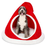 Vibrant Life Santa's Hat Extra Large Holiday Pet Bed, Red and White, 46 in x 38 in x 46 in