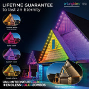 Enbrighten 86244 150ft Wi-Fi Eternity Lights, Permanent Outdoor Lights, 108 Lights, Smart LED Eaves Lights, White