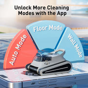 Seauto Crab Cordless Robotic Pool Cleaner with 3D Obstacle Avoidance, Smart Path Planning, 4500Pa Suction, 7800mAh Battery, Gray