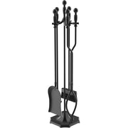 Nalone WW-P0032BK 5 Pieces 31In Fireplace Tools Set Wrought Iron with Ergonomic Handle for Indoor & Outdoor