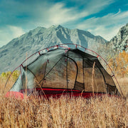 Near Zero 2-Person DynaLite Backpacking Tent, Lightweight Weather-Resistant Shelter, Dual Doors and Vestibules, Red