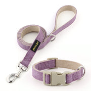 Plutus Pet Cotton Hemp Dog Collar and Leash Set, Adjustable, Heavy Duty, Soft on Skin, S, Lavender - Material: Plastic