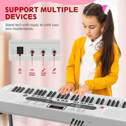 SUGIFT 61 Key Electric Keyboard Piano with Lighted Keys, 200 Tones, 200 Rhythms, 70 Demo Songs, LCD Display, Teaching Modes, Black