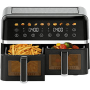 Whall Digital Air Fryer Oven, Dual Independent 5 Qt Baskets, 1800W, White