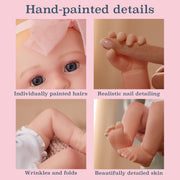 MGA Entertainment Baby Born Real Reborn Baby Doll Girl, Hand-Painted, Light Skin Tone, Open Eyes, 17 in, 2.2 lb, 920561