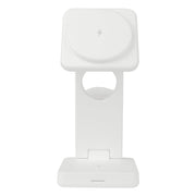 ZSOU 3-in-1 Foldable Magnetic Charging Station for iPhone, Apple Watch, AirPods, White Matte Finish
