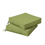 Kimunuk Outdoor Chair Cushions Set of 2, 19 in x 19 in, Waterproof Polyester Fabric, High Resilience Foam, Light Green