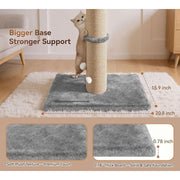 Unbranded Cat Scratching Post, 5-Inch Thick Sisal Pole, 36-Inch Tall Tower with 20.8x15.9-Inch Extra-Stable Base, Gray, Top Perch