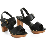 City Chic 220327 Women's Izzy Platform Heel, Chunky Design, Gold Finish, Black, Sizes 12-26