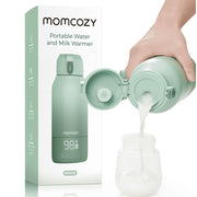 Momcozy 94280760 Portable Milk Warmer, Dual Heating Modes for Breast Milk and Water, Green, 17 oz Capacity, Wireless Travel Design