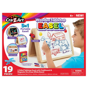 Cra-Z-Art 14058-2 5-in-1 Portable Wood Tabletop Art Easel with Chalkboard and Dry Erase Board