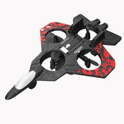 Fighter Jet RC Drone, 2.4GHz Quadcopter with 360 Flip, LED Lights, One Key Takeoff, Altitude Hold, Foldable, Red