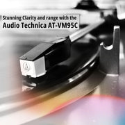 Audio-Technica AT-LP70X-BZ Fully Automatic Belt-Drive Turntable Bundle with Samson SAM30 3-Inch Powered Studio Monitors, Black and Bronze