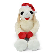 Multipet Holiday Super-Sized Plush Lamb Chop Dog Toy, 3 Feet Tall, White with Red Santa Hat, Limited Edition