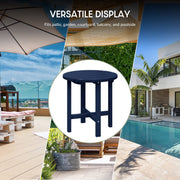WestinTrends Malibu Outdoor Side Table, All-Weather Poly Lumber, Adirondack Round Patio End Table, Navy Blue, 18 in