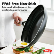 OXO 12 Piece Nonstick Aluminum Cookware Set, Matte Black