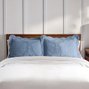 Better Homes & Gardens Paisley Medallion Cotton Quilted Pillow Shams, Blue Silver, Standard Size, 2 Pack