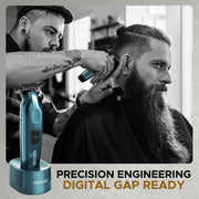Cocco Hyper Veloce Pro Trimmer, Digital Gap Graphene Blade, High-Torque Brushless BLDC Motor, Cordless, All-Metal Aluminum Alloy, Lithium-Ion Battery, Dark Teal
