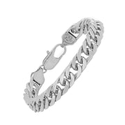 Brilliance Fine Jewelry Men's Silver Tone Stainless Steel Curb Link Bracelet - 8.75 Inches