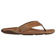 OluKai Tuahine Toe Post Sandals for Men - Toffee/Toffee - 13M
