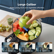 SIMZLIFE MJ006 Cold Press Masticating Juicer with 5.1 in Wide Feed Chute, 150W Motor, High Juice Yield, Black