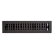 MODERN STEEL FLOOR/WALL REGISTER - MATTE BLACK - 2-1/4 X 12 - 3-9/16 X 13-3/8 OVERALL