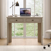 Bestier Computer Desk with Built-In Power Outlets and Storage Drawer, 39 in, Light Oak Finish