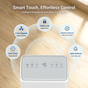 Seavon 30 Pints Dehumidifier for Large Spaces up to 2,000 Sq.Ft, White, 3 Modes, 2 Speeds, Continuous Drain Hose, 0.5 Gallon Tank, Intelligent Memory Function, Auto Defrost, DA101