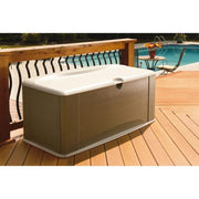 Rubbermaid Deck Box with Seat, Extra Large, 120 Gal., 16 cu. ft., Olive Steel (FG5E3900OLVSS)