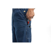Carhartt Men's Loose Fit Denim Bib Overalls, Durable 12.5-Oz Cotton, Adjustable Suspenders, Multi-Compartment Zippered Bib Pocket, Darkstone, 30W x 28L, 104672