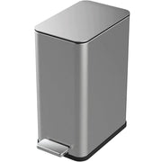 Nine Stars Group XZD-10-35 Step On Trash Can, Small, Silver