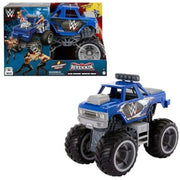 Mattel HPG36 WWE Wrekkin Slam Crusher Monster Truck, Blue, 8 Breakaway Parts, Real Rolling Wheels