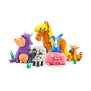 Fat Brain Toys Hey Clay Animals Air Dry Clay Kit with 12 Multi-Colored Cans, 2 Sculpting Tools, Interactive App for Kids and Tweens
