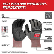 Milwaukee 48-73-8762 Anti-Vibration Cut Level 4 High Dexterity Nitrile Dipped Gloves