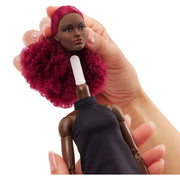 Mattel Barbie Basics 03 Collector Doll, Red Curly Hair, Black Mini Dress, Boots, Posable Tall Body, Swappable Head, Universal-Fit Fashions
