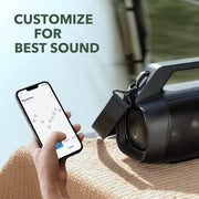Soundcore Motion Boom Plus Outdoor Bluetooth Speaker, 80W Stereo Sound, IP67 Waterproof, Portable with Handle and Strap, 20-Hour Playtime, Black