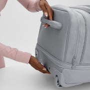 IFLY 30 Inch Rolling Duffel Bag, Drop Bottom, Telescopic Handle, Gray