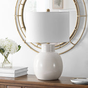 Safavieh Jonie Solid Ceramic Table Lamp Set of 2, Ivory, 19 in, LED Bulbs Included, TBL4335B-SET2