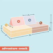Idea Nuova Inc WK641301 Little Nest Modular Adventure Toddler Sofa, Soft Foam, Lunar Grey, 4-Piece Set