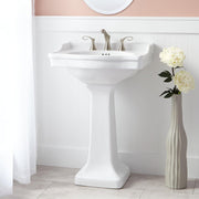 Signature Hardware SHCI12900PWH Cierra Porcelain Pedestal Sink - 8