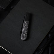 Swiss Tech Barlow Double Bladed Pocket Knife, Dual AUS-8 Steel Blades, Marbled Carbon Fiber Handle, Slip Joint, Compact Folding Design, 6164
