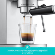 Casabrews 5418 Pro Espresso Machine, 20-Bar Italian Pump, Rapid 5-Second Heat-Up, Integrated Milk Frother, Silver