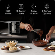 Chefman Countertop Microwave Oven, 0.7 Cu Ft, 700W, Stainless Steel, Digital Controls, Child Safety Lock, RJ55-SS-7-V2