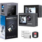 Akaso Brave 4Pro 4K30FPS Action Camera, 5X Digital Zoom, 131ft Waterproof, 2.0-Inch Touch Screen, EIS, External Mic Support, Remote Control