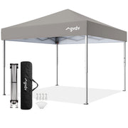 GVDV Canopy Tent, 10x10 ft Outdoor Pop Up Gazebo, Adjustable Height, Heavy Duty Steel Frame, UV Resistant Light Grey
