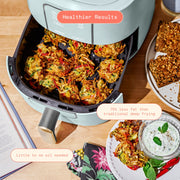 Made By Gather Beautiful 6 Qt Air Fryer with TurboCrisp Technology, EverGood Ceramic Nonstick Coating, Sage Green, 29457